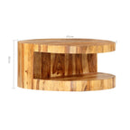 Mesa de centro redonda madera maciza de acacia 65x30 cm