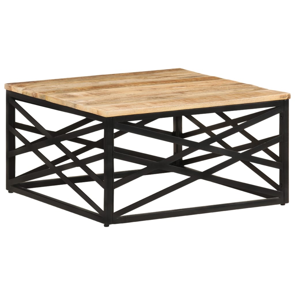 Mesa de centro de madera maciza de mango 68x68x35 cm