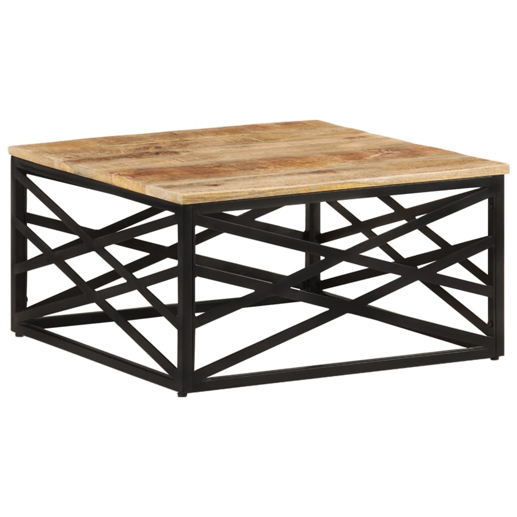 Mesa de centro de madera maciza de mango 68x68x35 cm