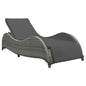 Sunlounger with cushion anthracite grey synthetic rattan