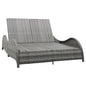 Double sun lounger with anthracite grey synthetic rattan cushion