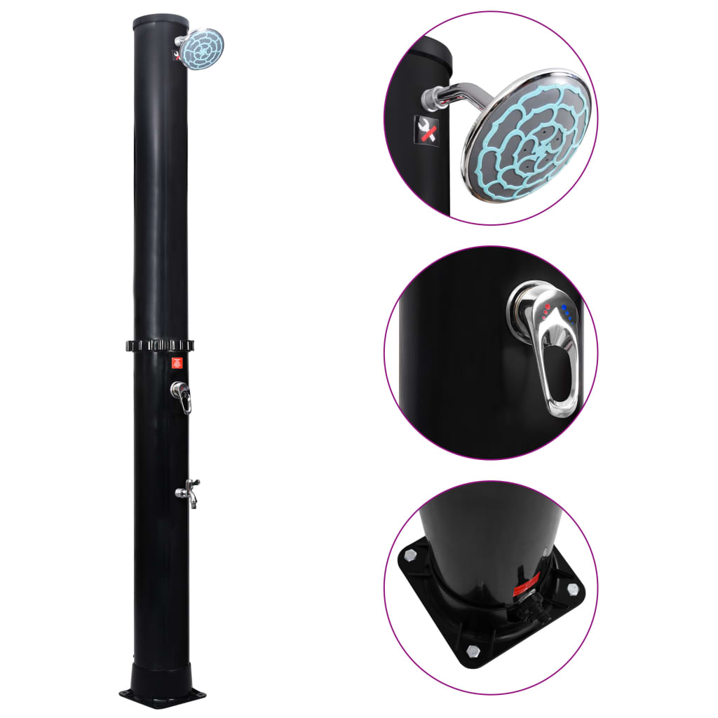 Garden solar shower with shower head and tap 40 L