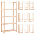 Estantería 5 niveles 10 unidades madera pino maciza 250 kg
