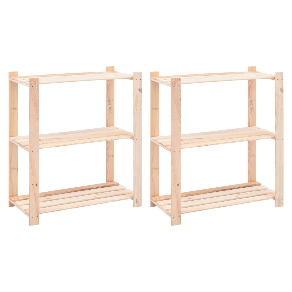 3-tier shelving unit 10 units solid pine wood 150 kg