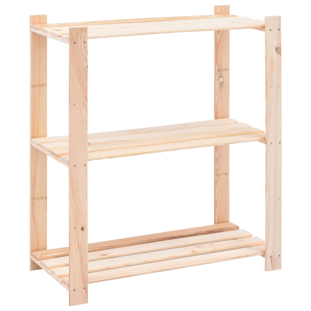 Estantería 5 niveles 3 unidades madera pino maciza 150 kg