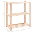 Estantería 3 niveles 10 unidades madera pino maciza 150 kg