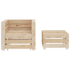 Juego de muebles de jardín de palés 2 piezas madera