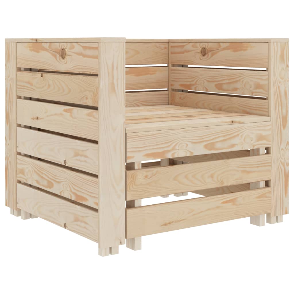 Juego de muebles de jardín de palés 2 piezas madera