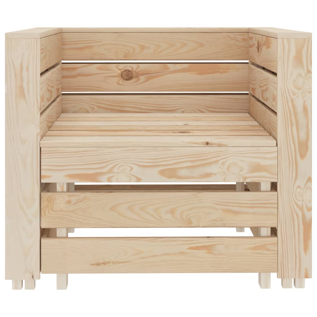 Juego de muebles de jardín de palés 2 piezas madera
