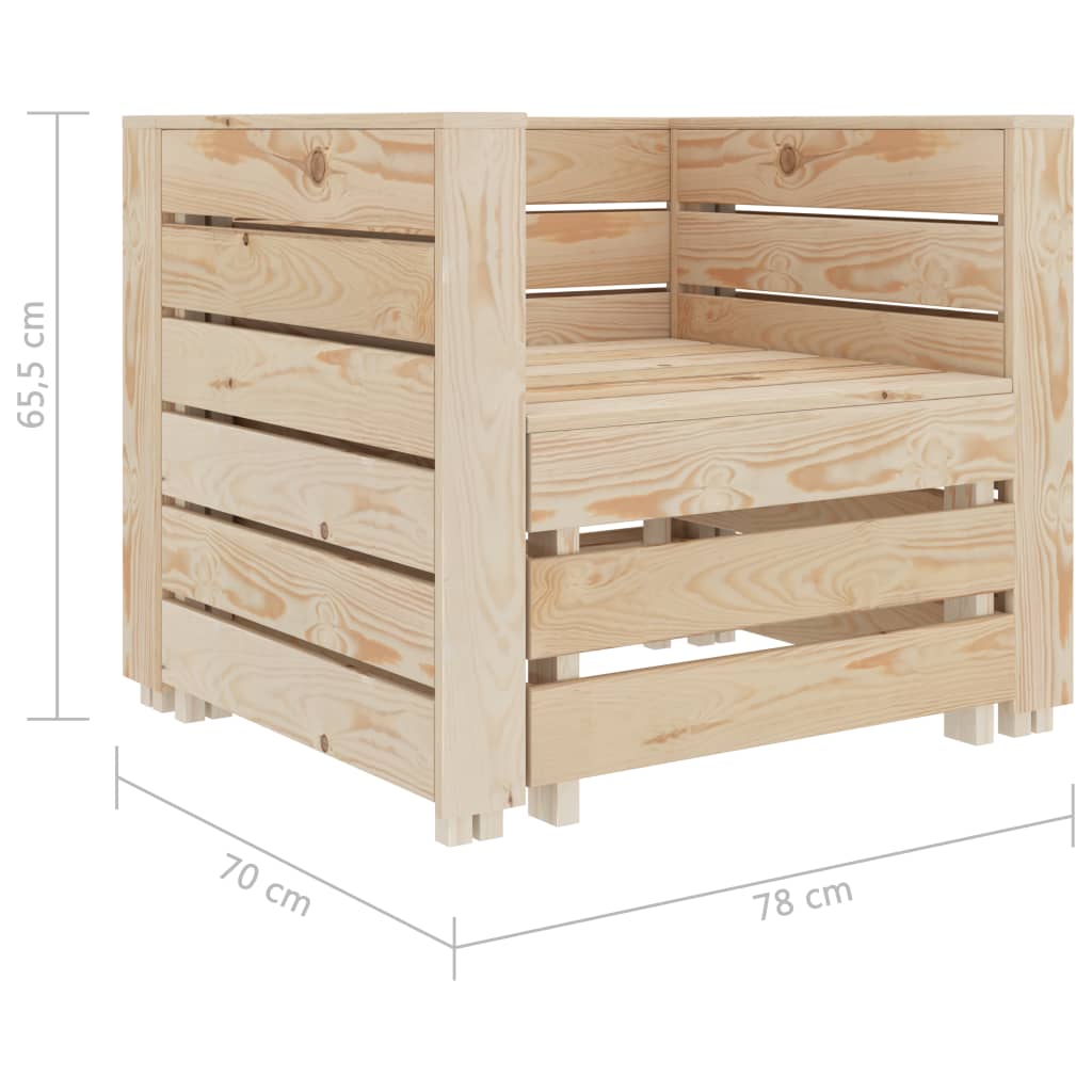 Juego de muebles de jardín de palés 2 piezas madera