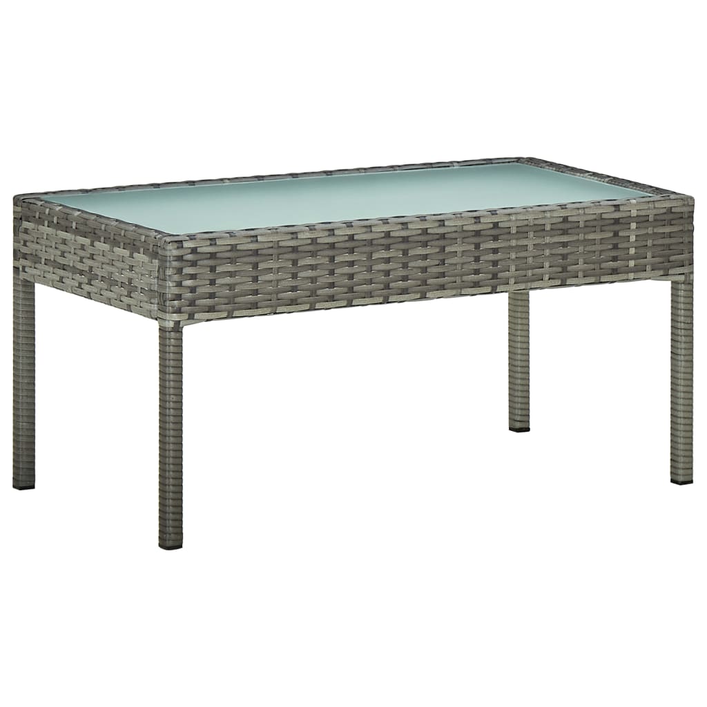 Set de muebles de jardín 4 pzas y cojines ratán sintético gris