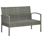 Set de muebles de jardín 4 pzas y cojines ratán sintético gris