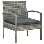 Set de muebles de jardín 4 pzas y cojines ratán sintético gris