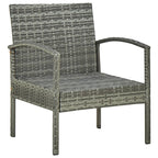 Set de muebles de jardín 4 pzas y cojines ratán sintético gris