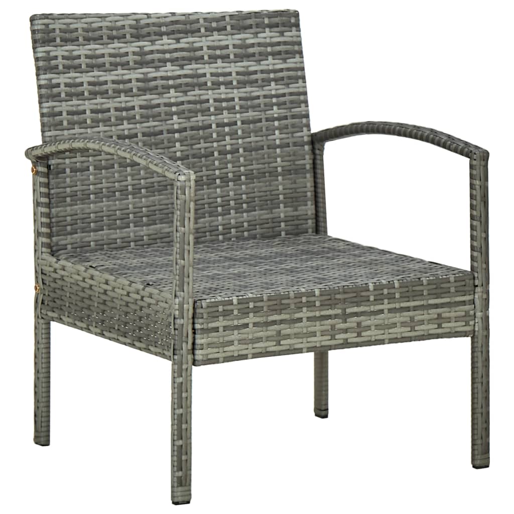 Set de muebles de jardín 4 pzas y cojines ratán sintético gris