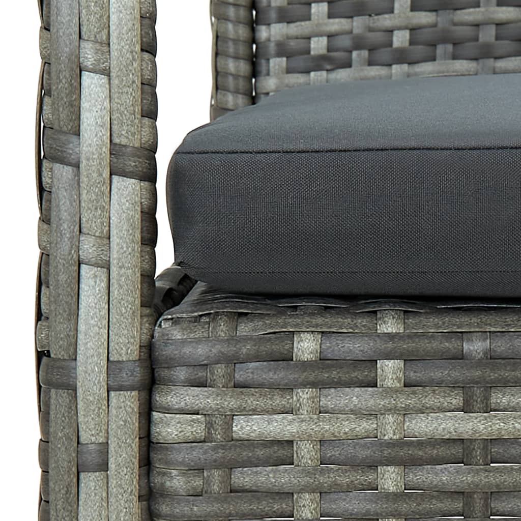 Set de muebles de jardín 4 pzas y cojines ratán sintético gris