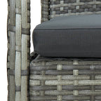 Set de muebles de jardín 4 pzas y cojines ratán sintético gris