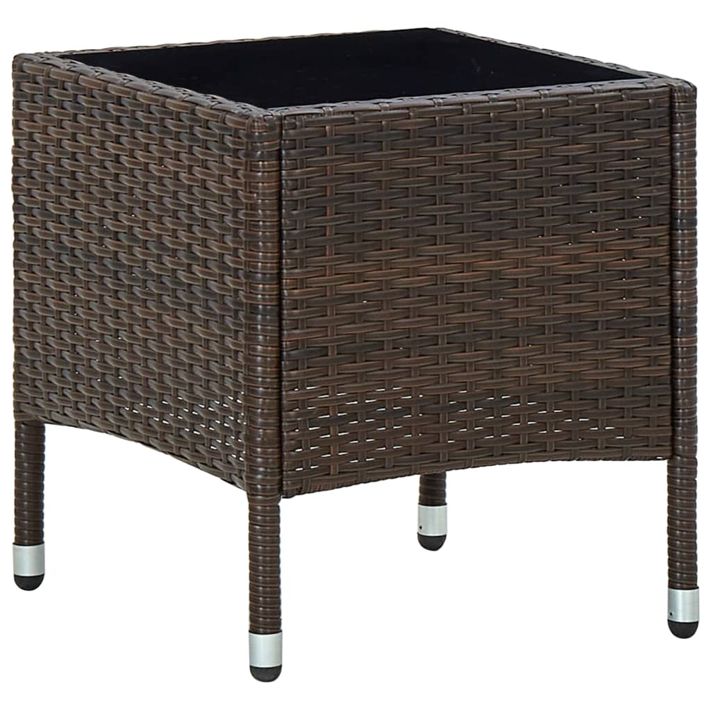 Grey synthetic rattan garden table 40x40x45 cm