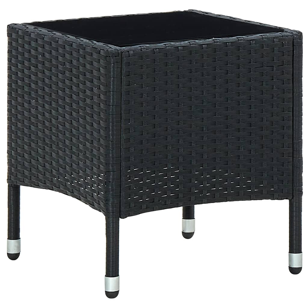 Grey synthetic rattan garden table 40x40x45 cm