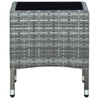 Mesa de jardín ratán sintético gris 40x40x45 cm