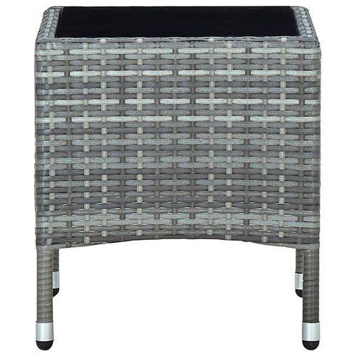Grey synthetic rattan garden table 40x40x45 cm