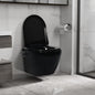 White ceramic rimless wall-hung toilet with bidet function