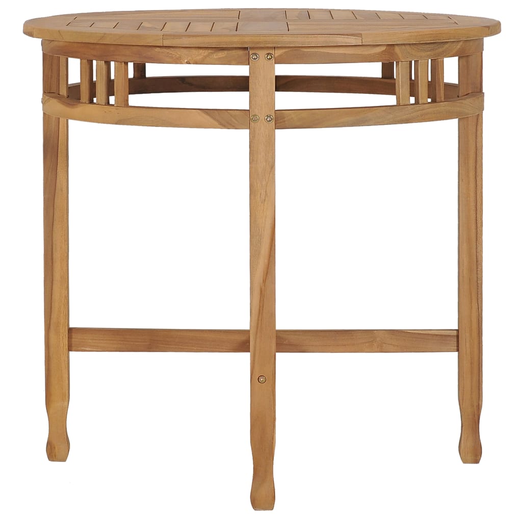 Mesa de comedor de madera maciza de teca Ø 80 cm