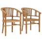 Garden chair 2 pieces solid teak wood