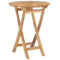 Mesa de jardín plegable madera maciza de teca Ø 60 cm