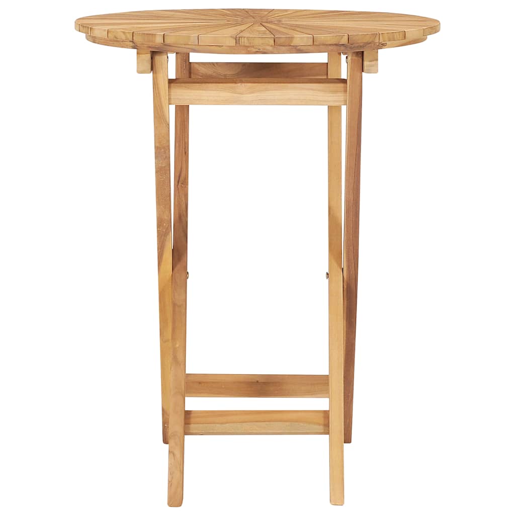 Mesa de jardín plegable madera maciza de teca Ø 60 cm