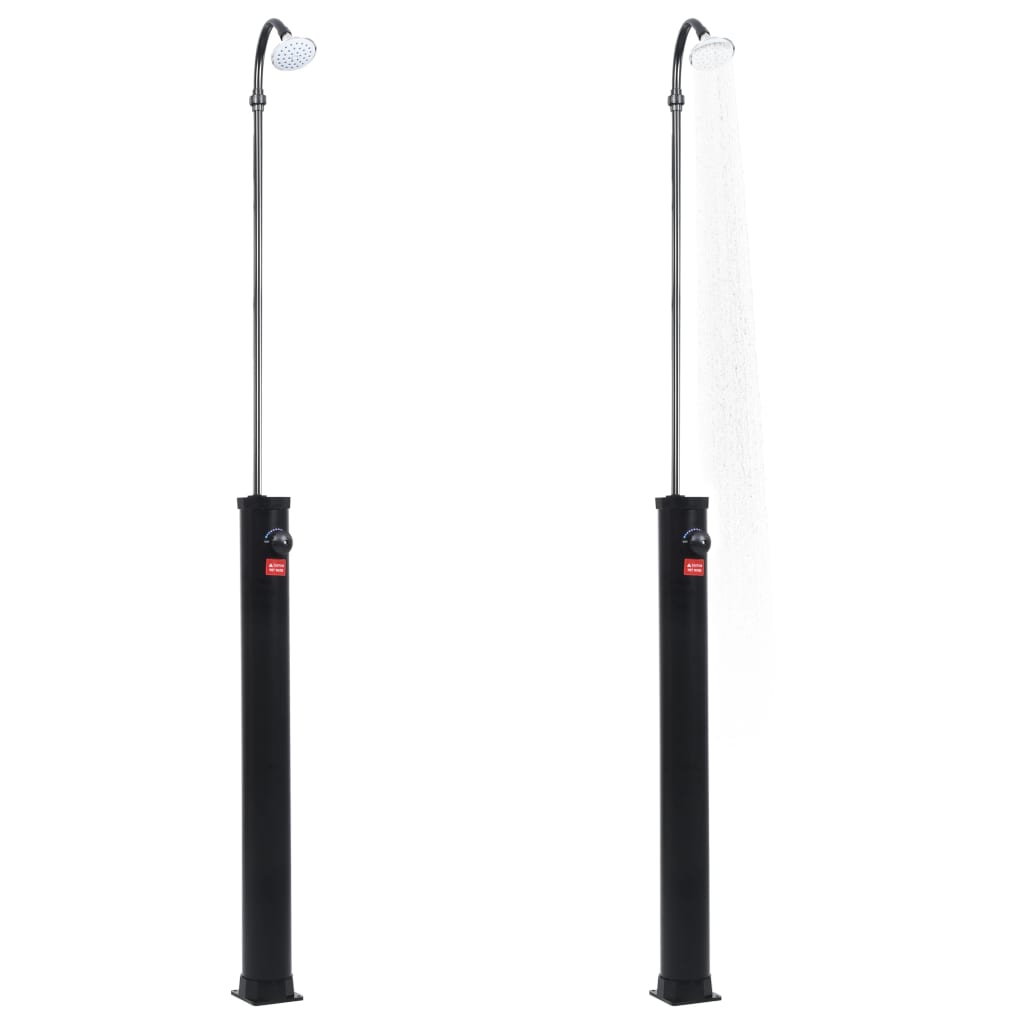 Ducha solar de jardín negro 215 cm 8 L
