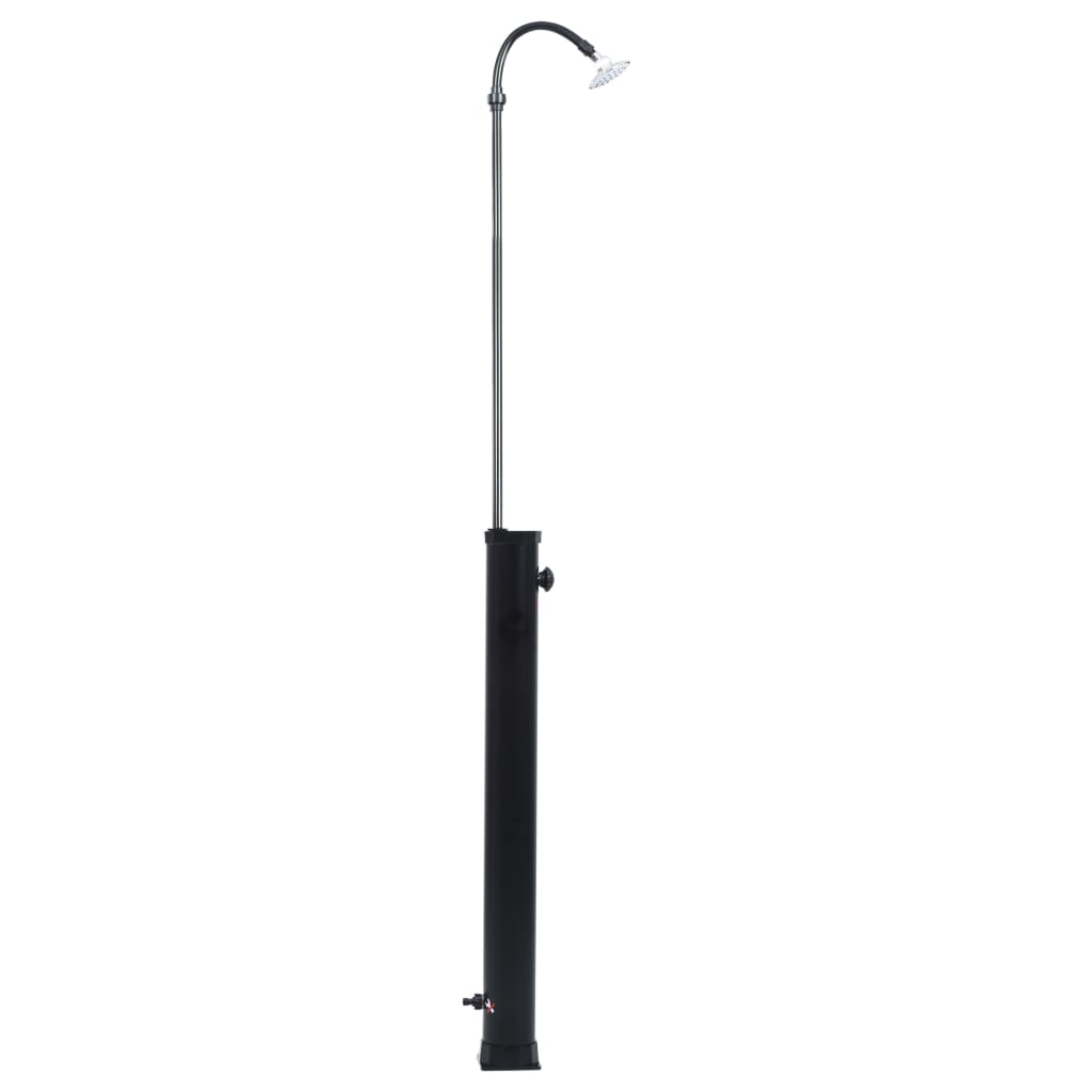 Ducha solar de jardín negro 215 cm 8 L