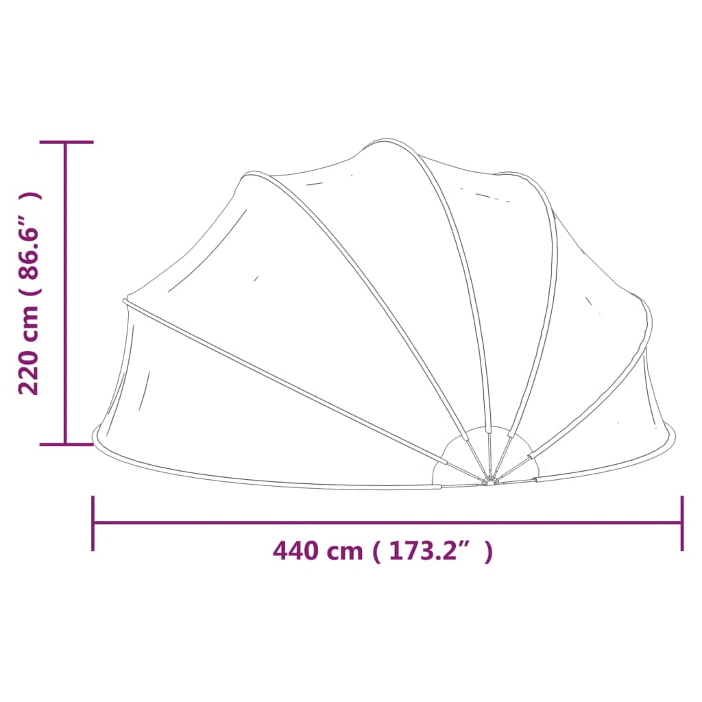 Cubierta capota de piscina 440x220 cm