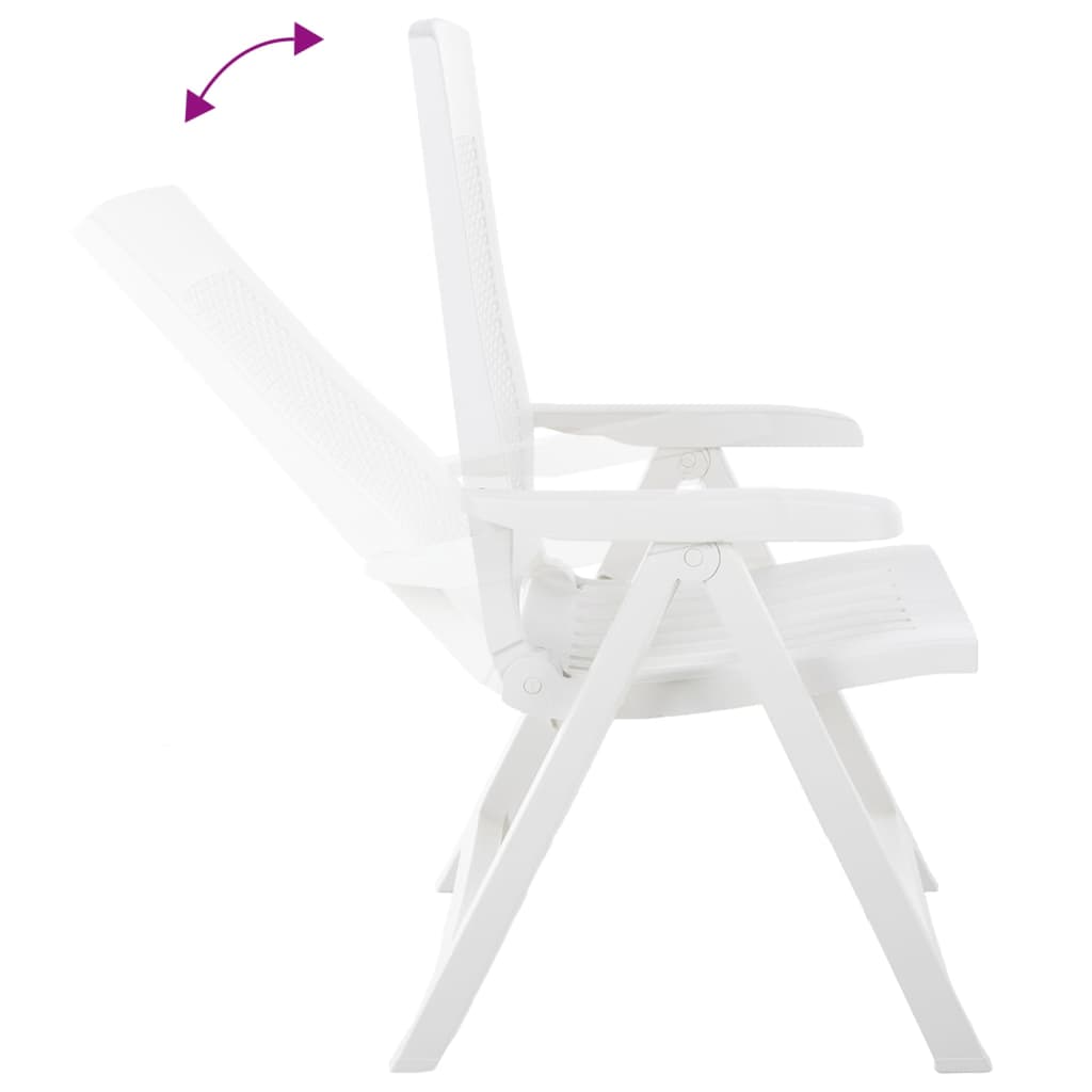 Sillas de jardín reclinables 2 unidades plástico blanco