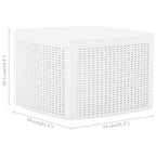 Mesa auxiliar de plástico blanco 54x54x36,5 cm