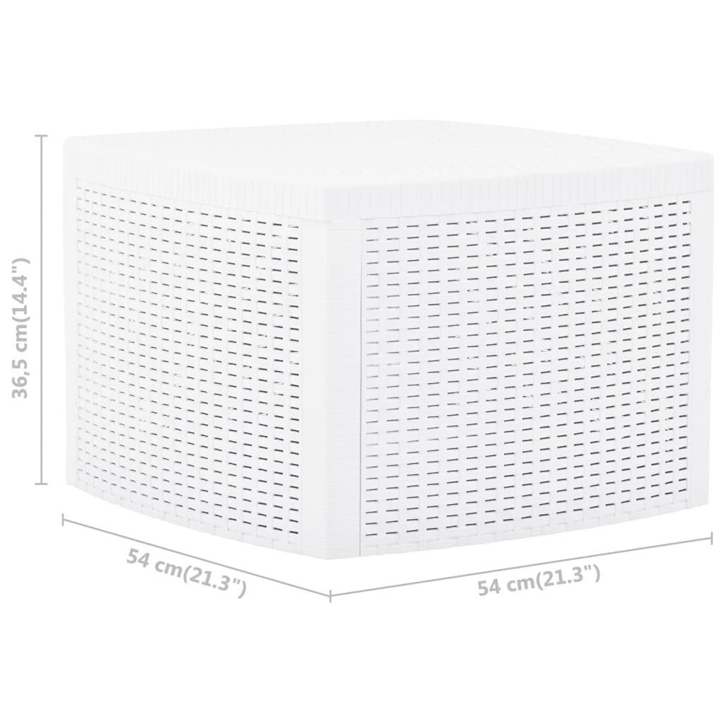 Mesa auxiliar de plástico blanco 54x54x36,5 cm