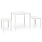Mesa de jardín con 2 bancos plástico blanco