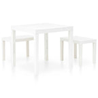 Mesa de jardín con 2 bancos plástico blanco