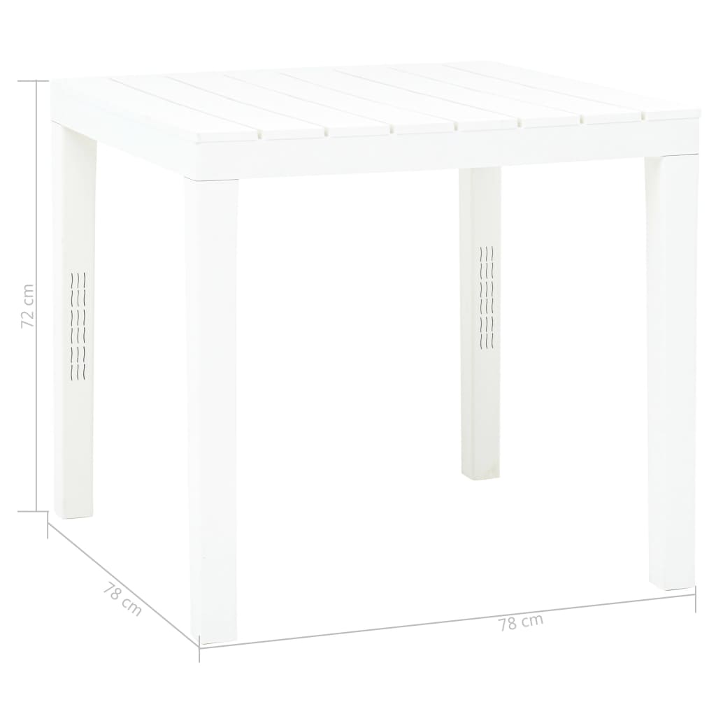 Mesa de jardín con 2 bancos plástico blanco