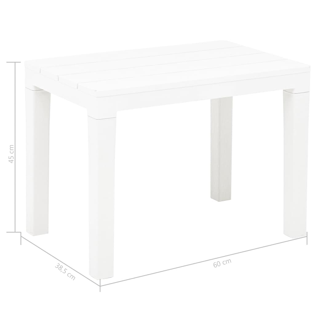 Mesa de jardín con 2 bancos plástico blanco
