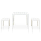 Mesa de jardín con 2 bancos plástico blanco