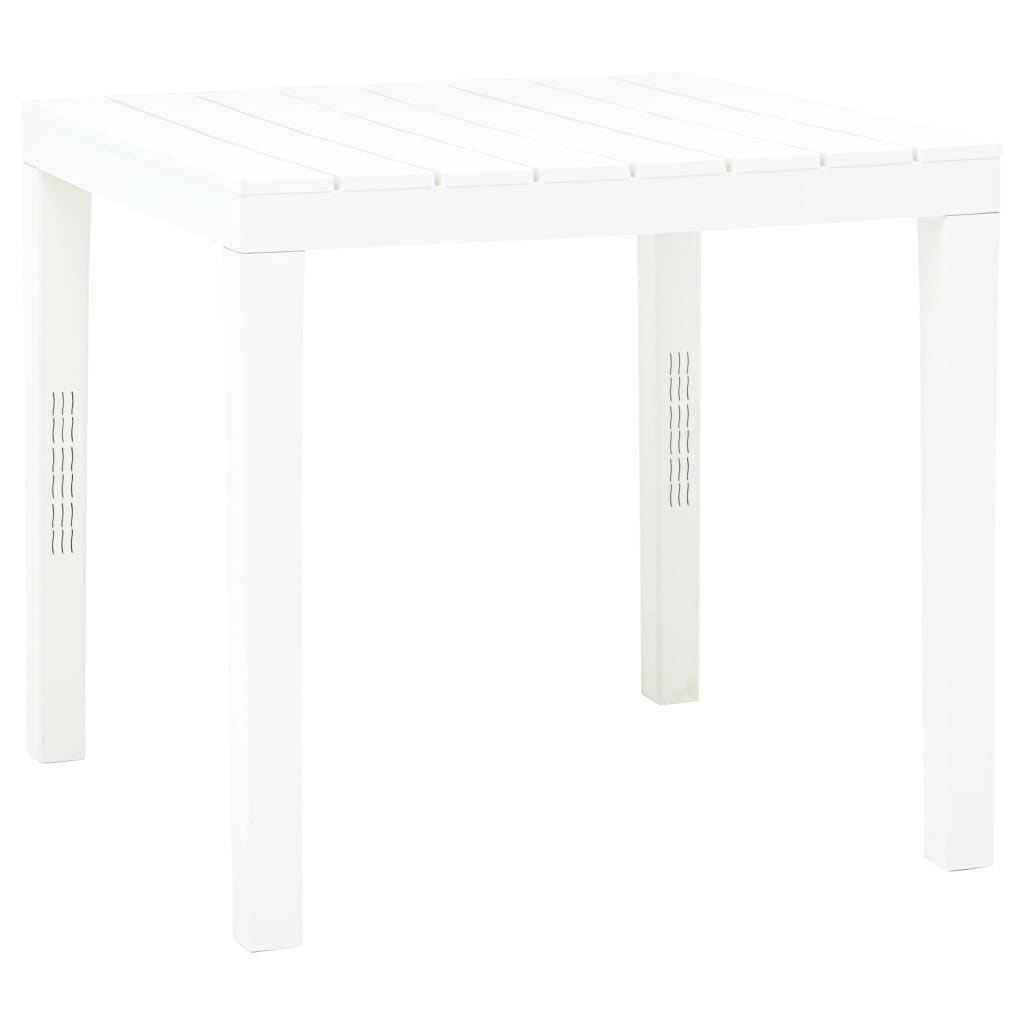Mesa de jardín con 2 bancos plástico blanco