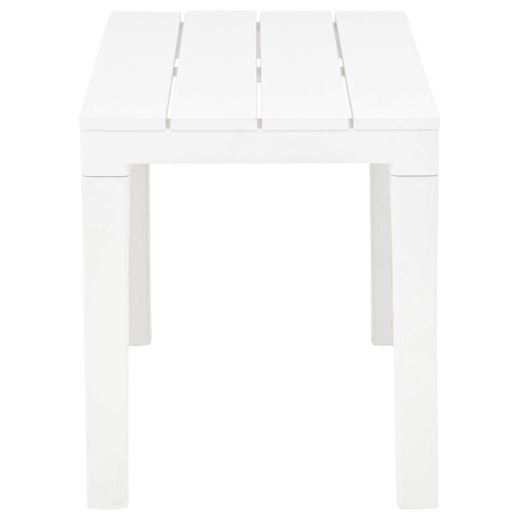 Mesa de jardín con 2 bancos plástico blanco