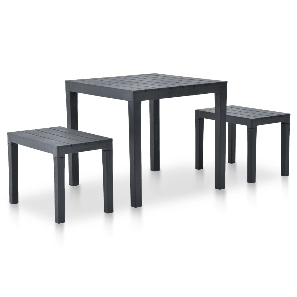Mesa de jardim com 2 bancos plástico branco
