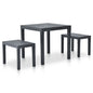 Mesa de jardín con 2 bancos plástico blanco