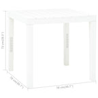 Mesa de jardín de plástico blanco 78x78x72 cm