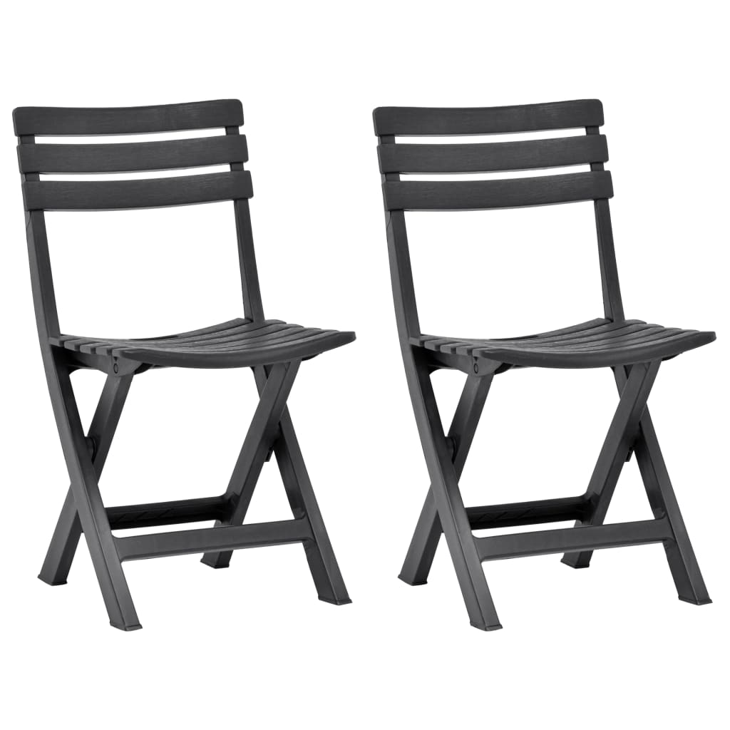 Folding garden chair 2 units green plastic