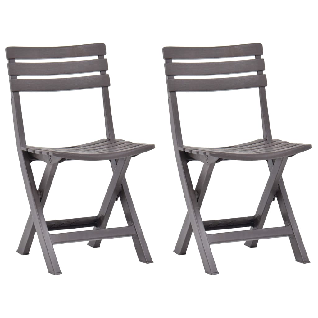Folding garden chair 2 units green plastic