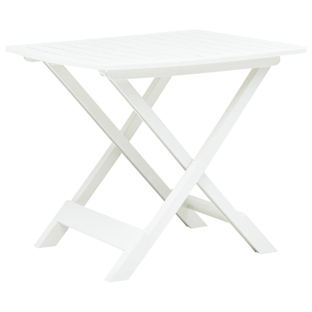 White plastic folding garden table 79x72x70 cm