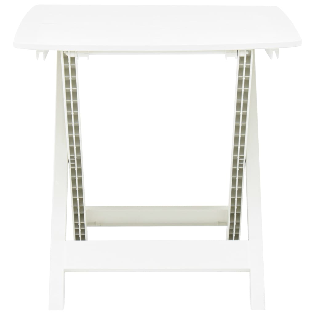White plastic folding garden table 79x72x70 cm